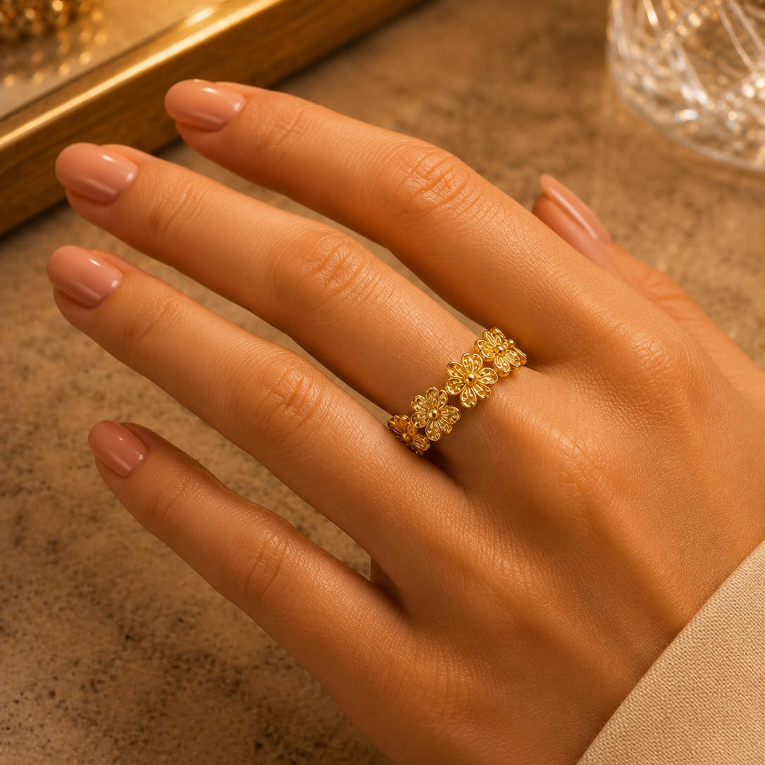 Golden Flower Ring - Small