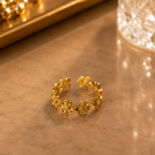 Golden Flower Ring - Large
