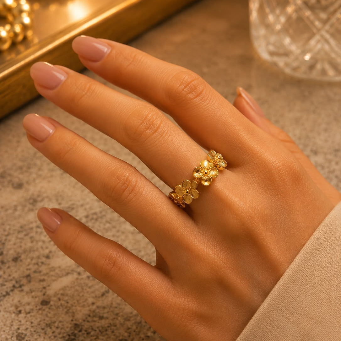 Golden Flower Ring - Large