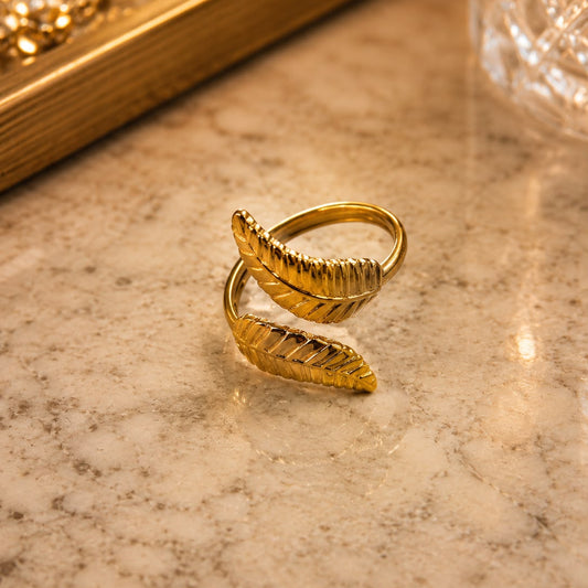 Twin Leaf Ring