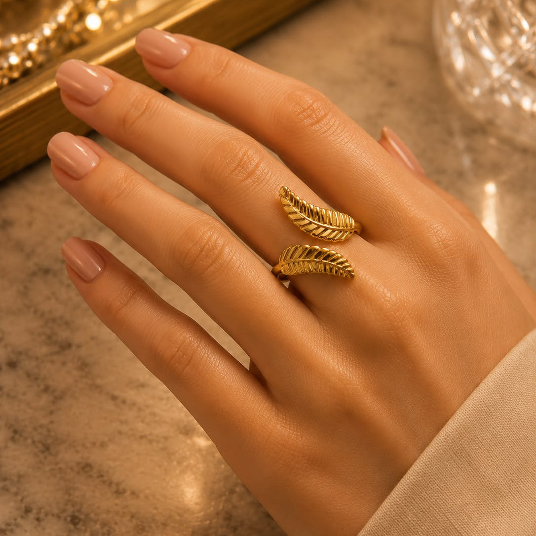 Twin Leaf Ring